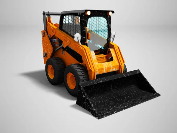 Moderner Orangefarbener Mini Lader Nach Dem Laden Von Stein Render — Stockfoto