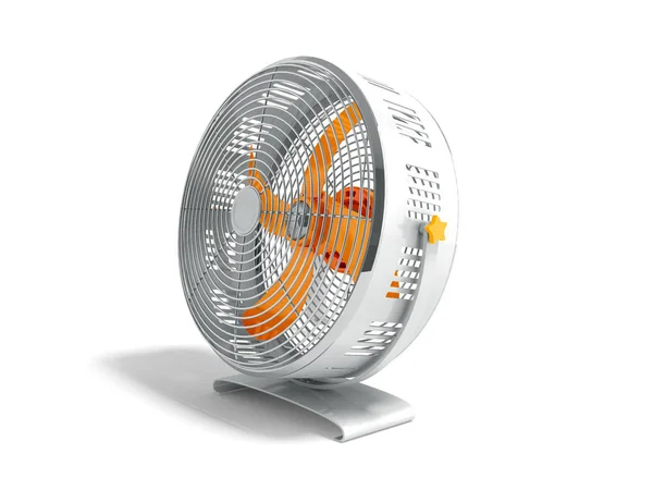 Moderno Ventilador Metal Naranja Para Salas Enfriamiento Vista Derecha Renderizado — Foto de Stock