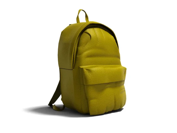 Moderner Gelber Lederrucksack Der Schule Für Kinder Und Jugendliche Linke — Stockfoto