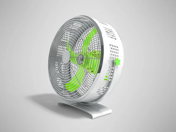 Moderní Zelená Kovový Ventilátor Pro Chlazení Pokojů Správné Zobrazení Vykreslení — Stock fotografie