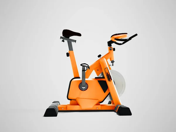 Orangefarbener Sport Fahrrad Simulator Für Sportlichen Lebensstil Seitenansicht Rendering Auf — Stockfoto