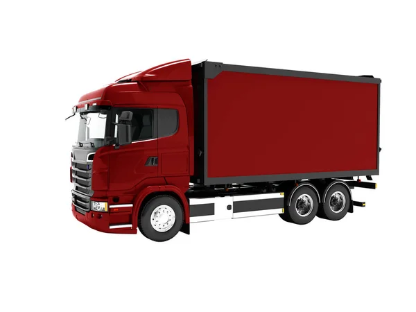 Moderner Roter Lkw Für Den Transport Von Gütern Durch Die — Stockfoto