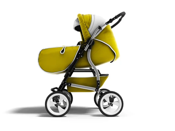 Transformador Carrinho Bebê Amarelo Moderno Durante Toda Temporada Render Fundo — Fotografia de Stock