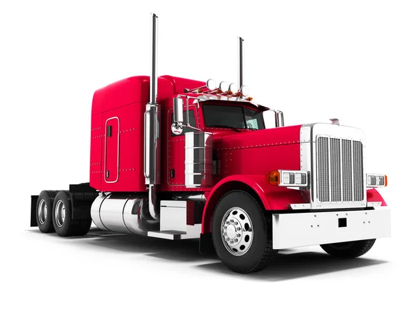 Red Truck Transportation Goods Other Countries Render White Background Shadow — Stock Photo, Image