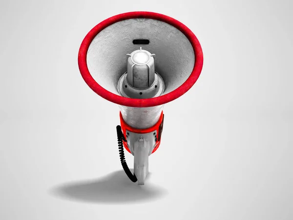 Portable Loudspeaker Red Inserts Front View Render Gray Background Shadow — Stock Photo, Image