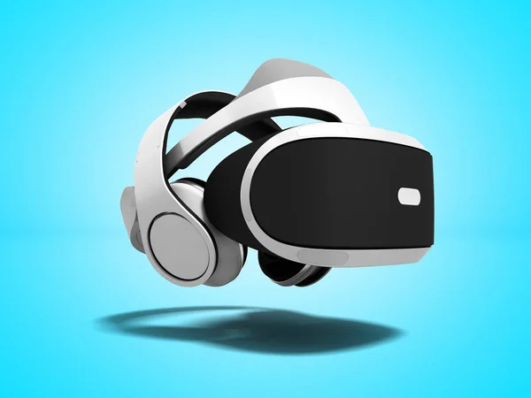 Lunettes Réalité Virtuelle Blanches Avec Casque Blanc Rendu Sur Fond — Photo