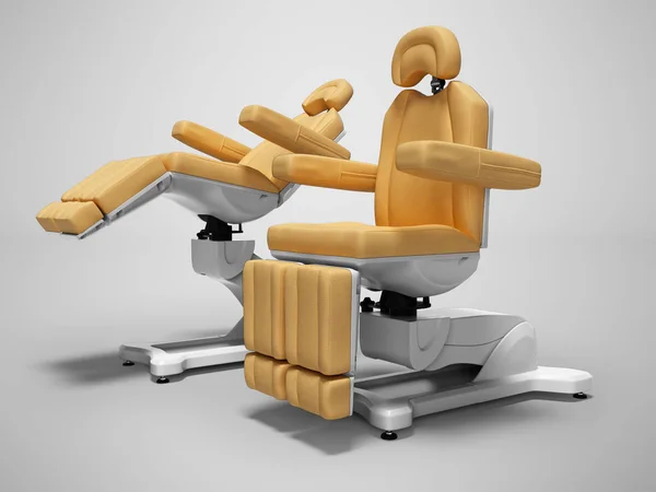 Leather pedicure chair automatic for work 3d render on gray background with shadow