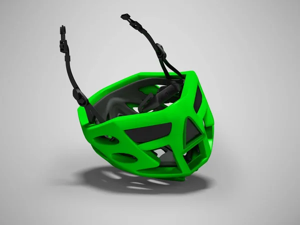 Casco Ciclismo Verde Moderno Para Paseos Extremos Renderizado Sobre Fondo —  Fotos de Stock