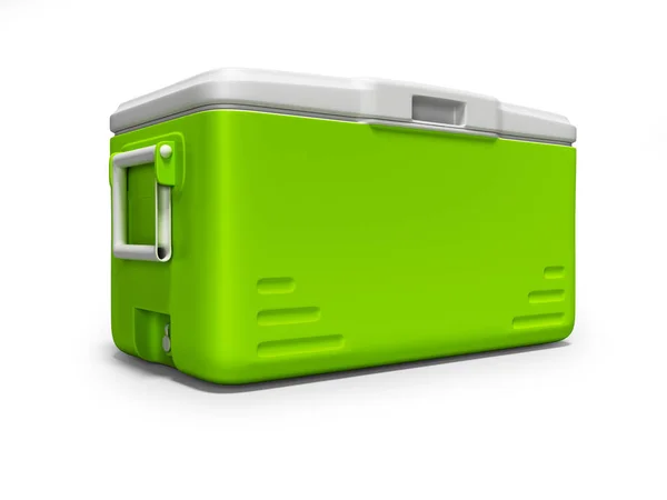 İçecekler izole 3d render gölge beyaz zemin üzerine yeşil Portatif buzdolabı