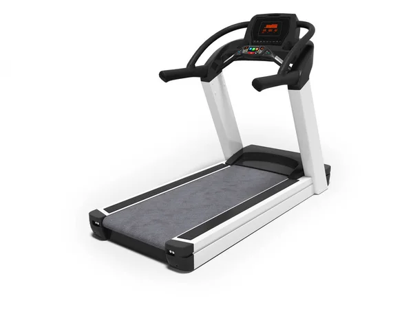 Black Treadmill Electronic Modes Training Render White Background Shadow — Stock Photo, Image