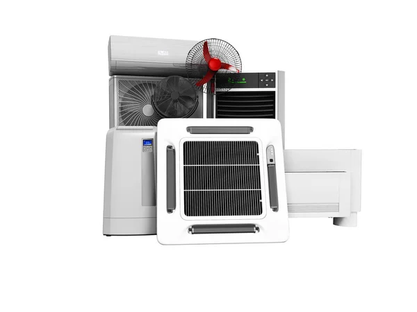Комплект охлаждающего оборудования кондиционер полы вентилятора кондиционер воздуха — стоковое фото