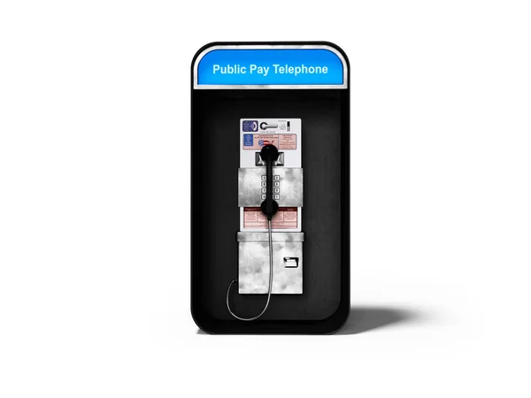 Телефонний стенд зі стаціонарним телефоном для міської лінії 3d рендерингу — стокове фото
