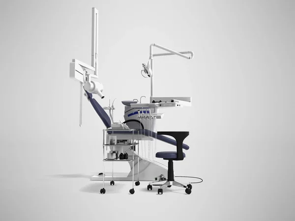 White dental chair with blue inserts with light and functionalit — Stock Photo, Image