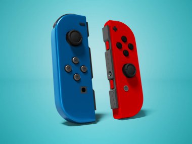 Mavi ve kırmızı joystick kablosuz gamepad olmadan tablet Önden Görünüm