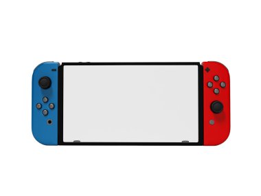 Mavi ve kırmızı joystick kablosuz gamepad için tablet açık görüntülemek 3d 