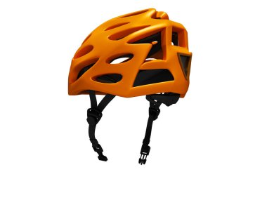 Modern turuncu bisiklet kask izole parkın içinden geziler için