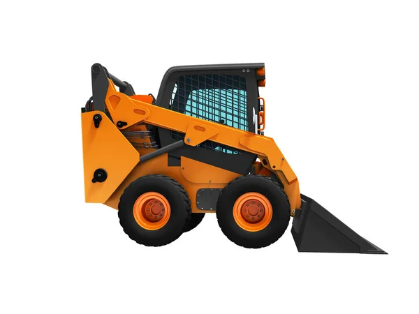 Orangefarbener Mini-Lader mit Schutzkabine mit Schöpfkelle vorne für — Stockfoto
