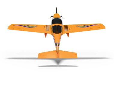 Turuncu ışık up 3d Çift Kişilik uçak uçar işlemek üzerinde beyaz backgro