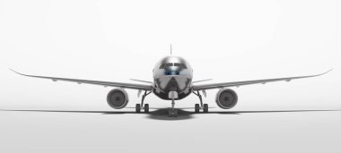 Beyaz Havacılık izolasyonlu beyaz arka planda 3D render düzlem