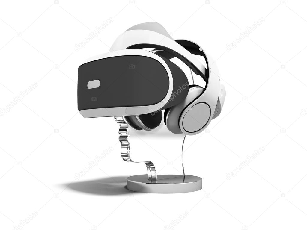 Glasses of virtual reality with portable headphones for sale 3d 