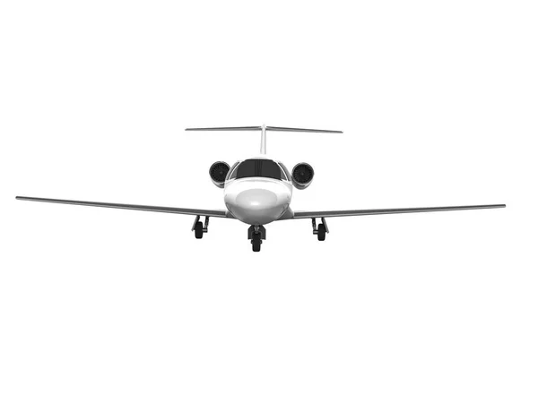 White business plane front view 3d render on white background no — 스톡 사진