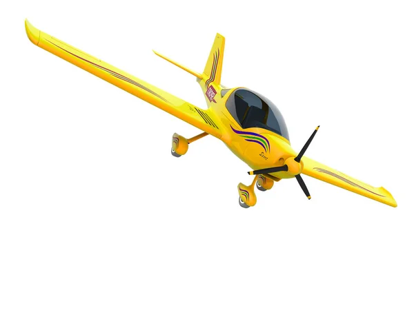 Vliegtuig voor het rijden in de Sky 3D renderen op witte achtergrond geen sh — Stockfoto