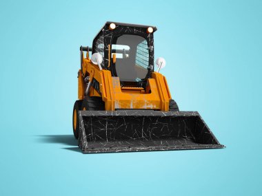 Fro kova ile vücutta çizikler ile eski mini ekskavatör