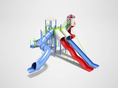 Su oyunları 3d renderer için çocuklar için modern mavi oyun alanı 