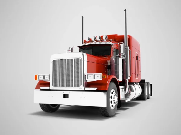 Σύγχρονο κόκκινο φορτηγό απορριμματοφόρο για τη μεταφορά ρυμουλκουμένων 3D απόδοση o — Φωτογραφία Αρχείου
