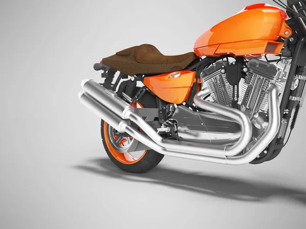 Koncept hög hastighet orange motorcykel två cylindrar 3D Render på — Stockfoto