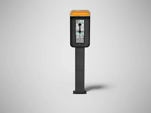 Concept metal telephone booth with payment of money 3d render on