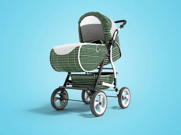 Nowoczesne chodzenie metalowe wózek spacerkowy zielony koszyk z białym inse — Zdjęcie stockowe