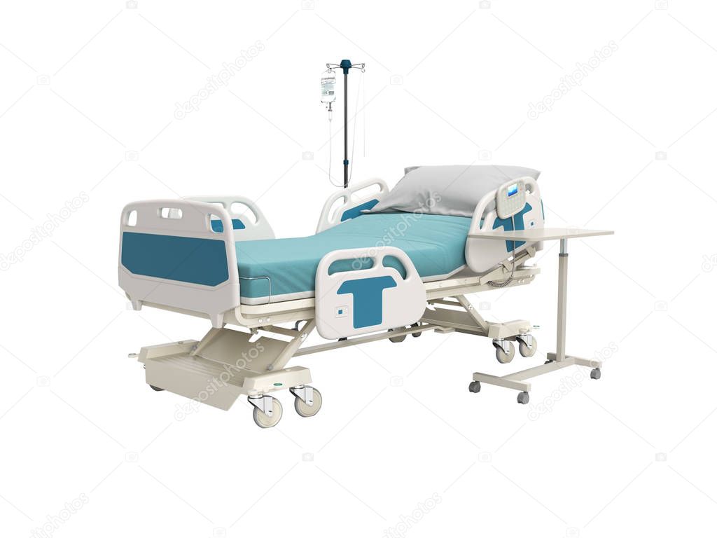 Concept hospital bed with electronic control from the console wi