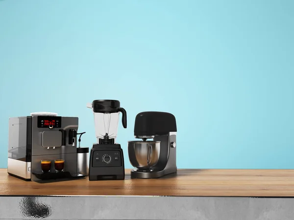 Groep van keuken apparatuur automatische professionele koffie Machin — Stockfoto