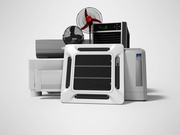 Concept group of equipment for cooling and air conditioning of l