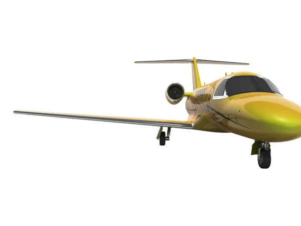 Beyaz arka planda konsept turbo şarjlı özel uçak 3d render — Stok fotoğraf