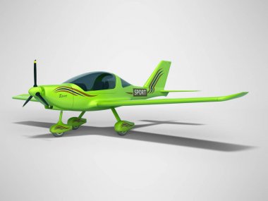 Yeşil ışık düzlemi 3d gölge ile gri arka planda render