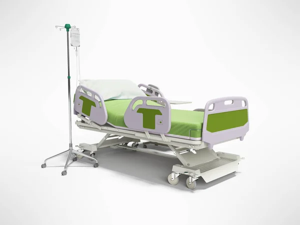 Conceito cama de hospital verde semi automático com controle remoto e — Fotografia de Stock