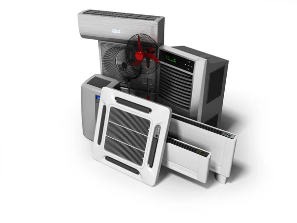 Concept groep van apparatuur voor koeling en airconditioning en — Stockfoto