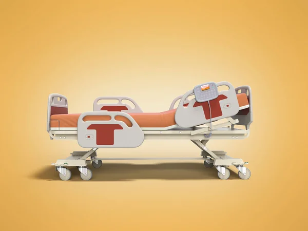 Concept Hospital bed semi automatic met bedieningspaneel 3D renderen — Stockfoto