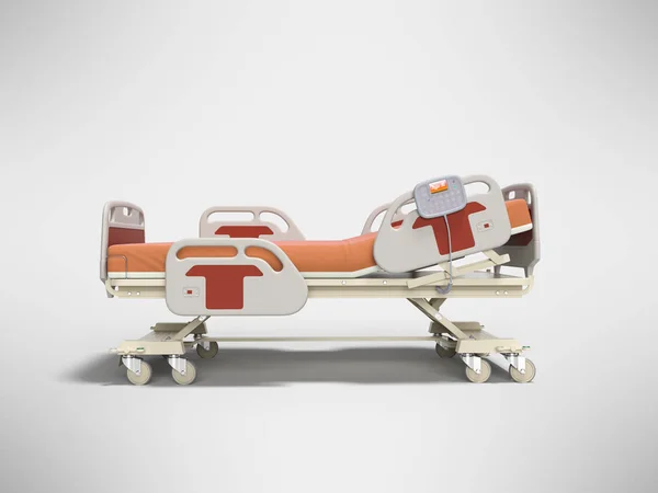 Concept lit d'hôpital semi automatique avec panneau de commande 3d rendu — Photo