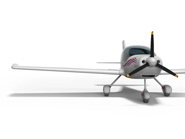 White light aircraft for two passengers 3d render on white backg — Stock Photo, Image