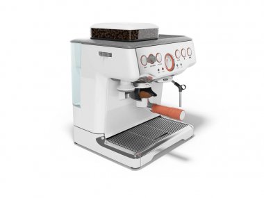 Kahve ve su tankı 3d kapasiteli beyaz kahve makinesi 