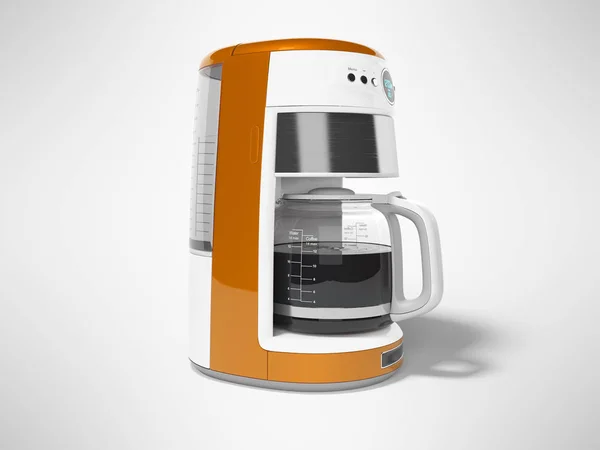 Oranje druppel koffiezetapparaat met waterkoker van glas 3D renderen Illustra — Stockfoto