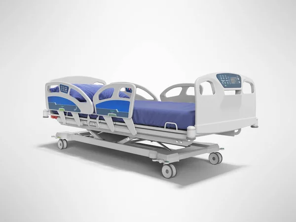 Синяя больничная койка с пультом управления — стоковое фото