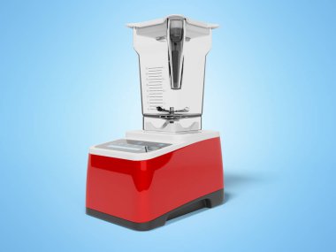 Gölge ile mavi arka plan üzerinde dokunmatik kontrol 3d render illüstrasyon ile kase ile kırmızı karıştırıcı