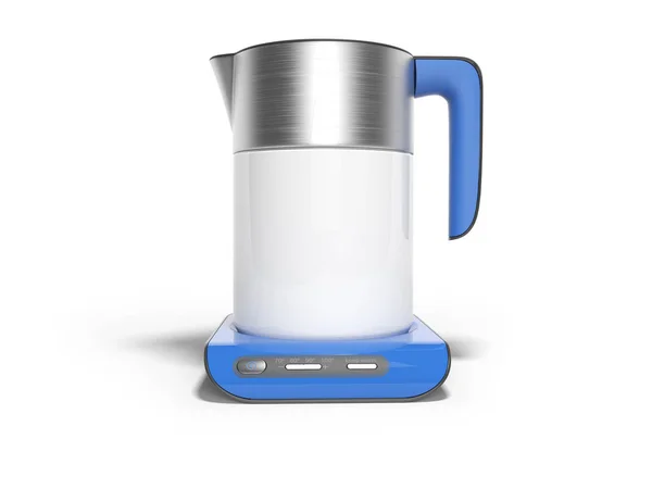 Concept electric kettle on blue stand with buttons of inclusions — Stock Photo, Image