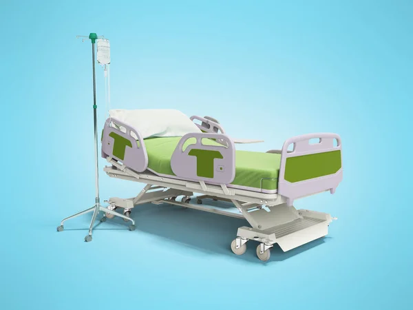 Concepto cama de hospital verde semi automática con mando a distancia y — Foto de Stock