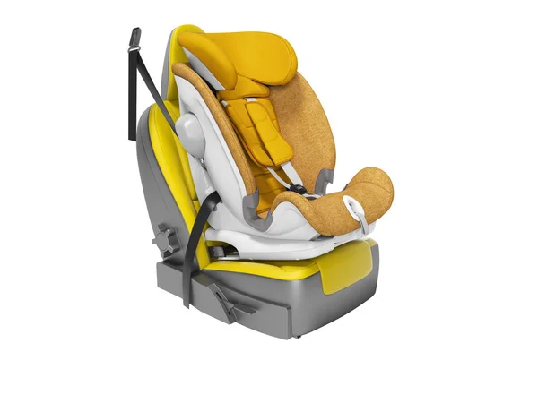 Orange baba autót ülés ISOFIX a sárga autó ülés 3D teszi a — Stock Fotó