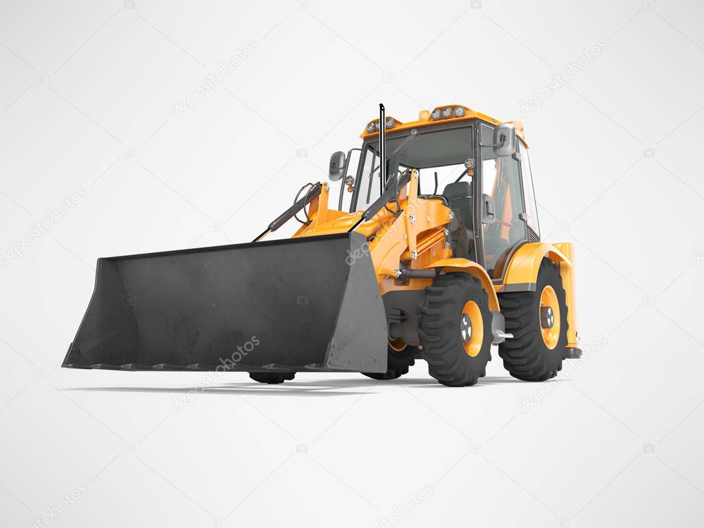 Construction equipment excavator loader with jaw bucket on the b